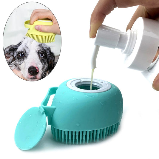 Escova Massageadora de Silicone para Banho Pet